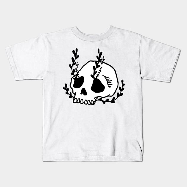 Graveyard Skull Kids T-Shirt by LadyMorgan